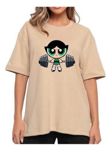 Camiseta Longa Oversized Treino 100% Algodão Meninas Super Podero...