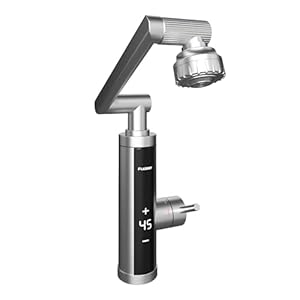 Wasserhahn mit Durchlauferhitzer für Küche, Bad, Edelstahl-Warmwasserhahn Versorgung Heiß- und Kaltwasserhahn mit Digitalanzeige, 230v Elektrische Wasserhahn (Mechanischer Auslauf)