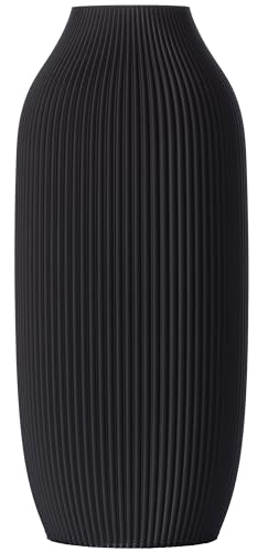 3D Vase Dekovase Stella L 30cm Bodenvase Schwarz Deko Vase Pampasgras Trockenblumen