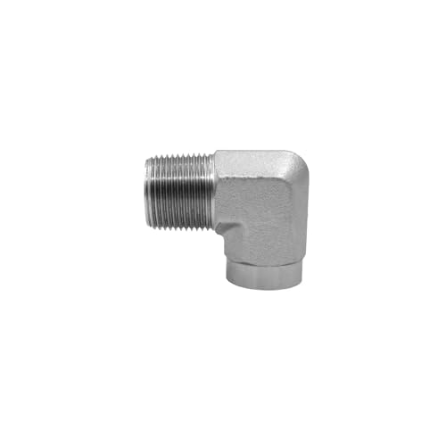 Image of 5502-12-08 Hydraulic Hose Adapter Fitting 3 /4 inch Male (3 /4 inch-14NPTF) x 1 /2 inch Female (1 /2 inch-14NPTF) 90 Street Elbow SAE Pipe Joints Connector Carbon Steel