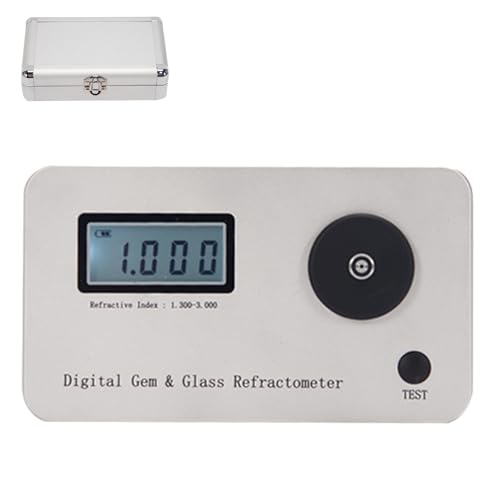WGFXYBFY Portable Jewelry Refractometer - LCD Digital Gemstone Tester for All Stones, Refractive Index 1.300-3.000 / Error: ±0.005 / Accuracy: 0.001, Rechargeable Lab Refractometers