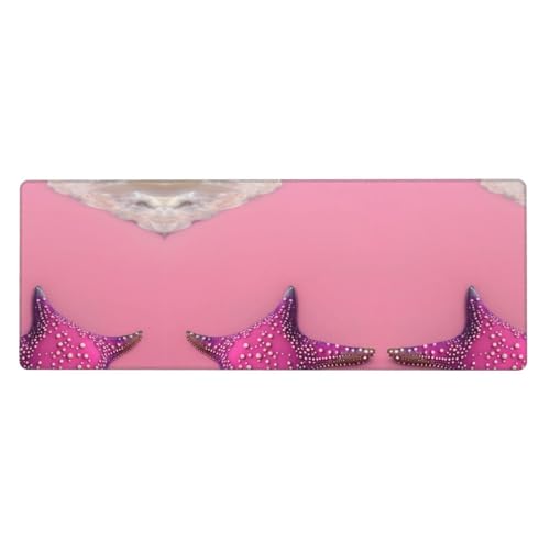Tapis de souris de jeu grand format Pink Sand Beach 80 x 30 cm antidérapant pour PC