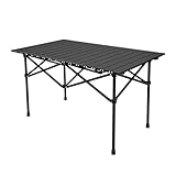 GFUN アウトドア テーブル 折りたたみ 軽量 コンパクト 耐荷重100kg 折り畳みテーブル ロールテーブル キャンプ バーベキュー ハイキング ピクニック 収納バッグ付き 95cm ブラック