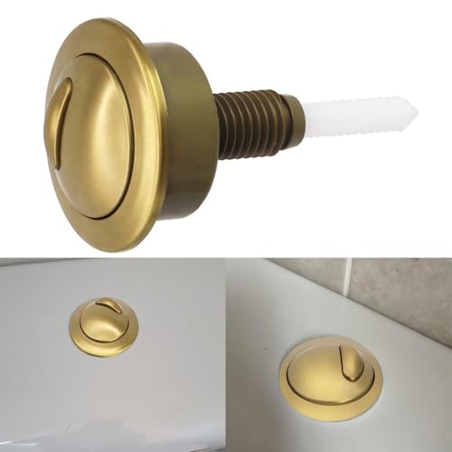 Botón de inodoro de oro cepillado para cisterna doble compatible con Optima49 de Twyford 5