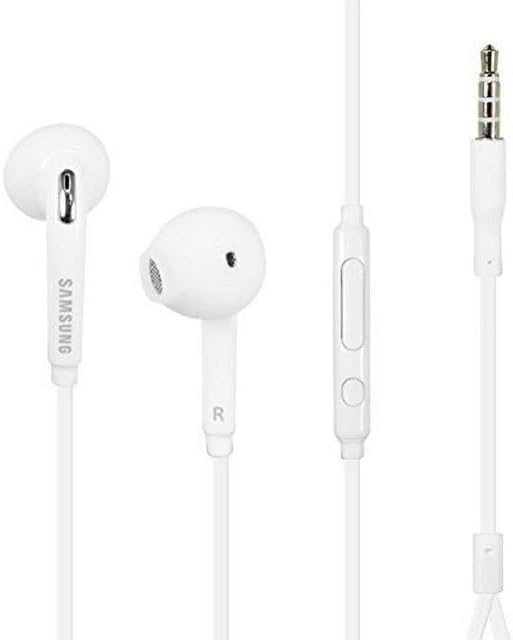 (2 Pack OEM Wired 3.5mm White Headset with Microphone, Volume Control, and Call Answer End Button [EO-EG920BW] for SAMSUNG Galaxy S10/S9/S8/S7 /S6 Edge+/S5, Note 5/4 (Bulk Packaging)