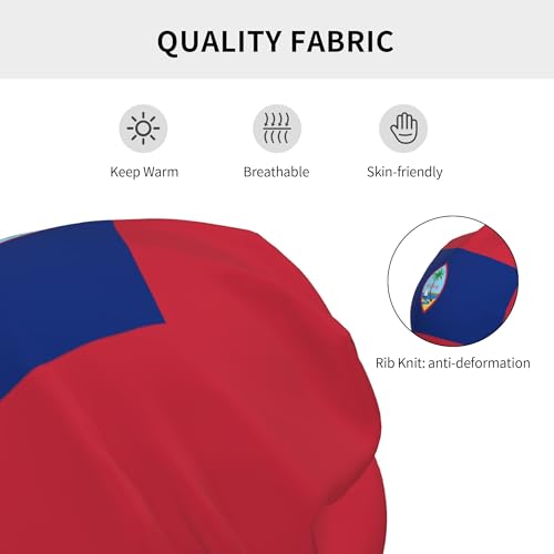 Flag of Guam Children Hip Hop Knitted Hat Kids Elastic Leisure Knit Cap Warm Sleep Beanies Black3
