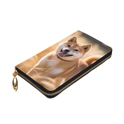 Leather Wallet - Stylish and Durable Wallet for Women with Multiple Compartments and Zipper Design Shiba Inu Picture3