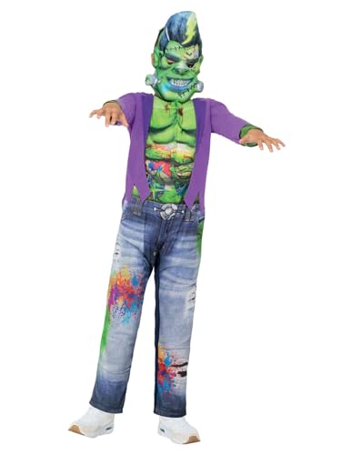 Smiffys Déguisement de Frankenstein graffiti, Tout-en-un et masque en EVA