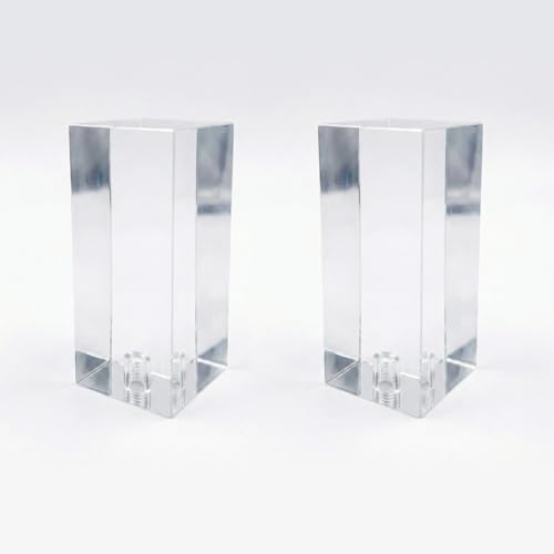 Image of Royal Designs, Inc. F-5037L-2 Clear Lucite Lamp Finial, 1 x 2 inch, Rectangle, 2-Pack