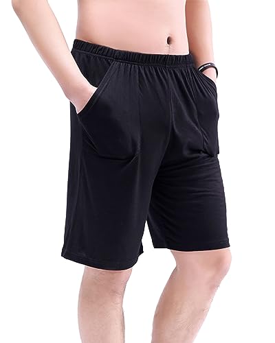 Tycoonest Mens Oversized Pyjamas Shorts Bottoms Lounge Nightwear, Jersey Soft Comfy Modal Summer PJ Shorts, 6XL=Tag 8XL