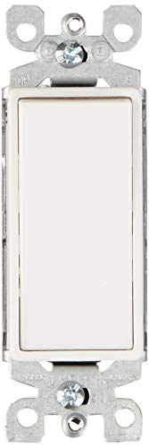 Leviton 5603-2W 15 Amp, 120/277V, Decora Rocker 3-Way Ac Quiet Switch, Residential Grade, Grounding, 10 Pack, White #TOP2