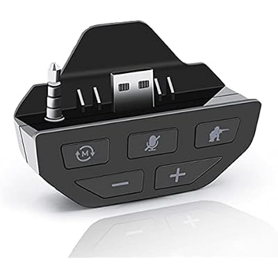 Joystick Stereo Headset Adapter,Controller Audio Adapter Headset Converter Transmitter Dongle Stereo Headset Audio Adapter for Xbox One Wireless Gamepad Black