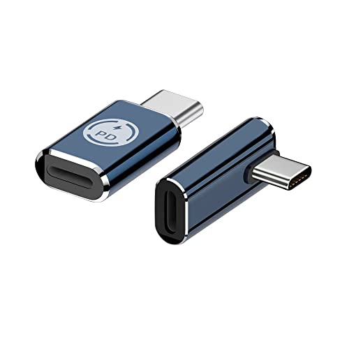 Lightning auf USB C Adapter, USB-C-Stecker auf Lightning-Buchse iOS-Adapter Unterstützt 27w PD Schnellladung und Datenübertragung Kompatibel mit Lightning, für Pad [2 Stück, 90 Grad Winkel]
