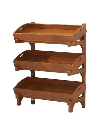 Cesta de frutas de 3 niveles y organizador de madera para pan, bocadillos o condimentos