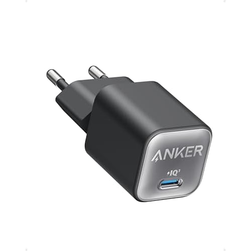 Anker Caricatore iPhone USB C GaN 30W, 511 (Nano 3), Caricabatterie USB C rapido PIQ 3.0 PPS, compatibile con iPhone 17 Pro Max Air/Serie 16-12,Samsung S25 Ultra,Pixel 4, iPad (senza cavo di