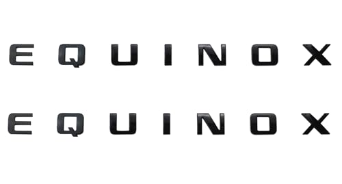 Image of 2X Equinox Front Door Nameplate Letter Logo 3D Badge Emblem Sport Replacement for Equinox (Gloss Black)