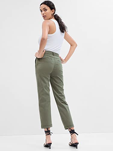Gap Womens High Rise Girlfriend Utility Khakis, Mesculen Green, 10 Us #TOP1