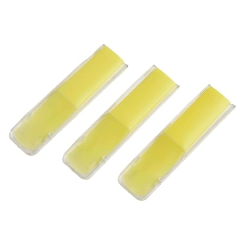 Zilimontt Lot de 3 anches de saxophone alto synthétique en résine - Force 1,5, 2,0, 2,5 - Résistante à l'humidité - Pour débutants - Pratique à long terme - Jaune (Force 1,5)