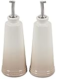 Le Creuset Signature Stoneware Oil & Vinegar set, 10 oz. each, Meringue, 7.5"