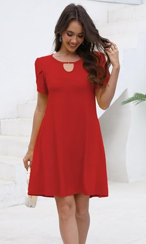 Image of COSSEN Women's Summer Casual Tshirt Dress Crew Neck