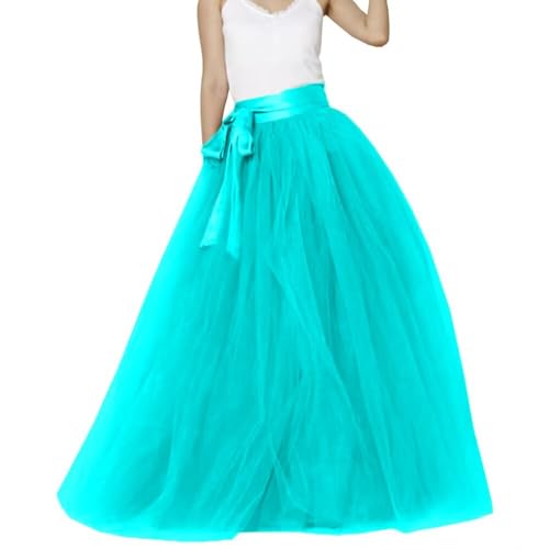 Dydsz Women's A Line Tulle Maxi Long Layered Skirt for Women Floor Length Evening Party Skirts