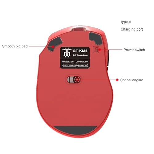 Image of Snpurdiri 2.4G 60% Wireless Gaming Keyboard and Mouse Combo, Red-Black
