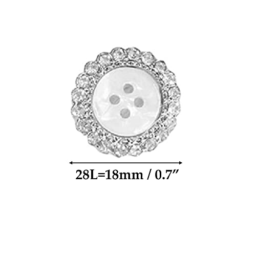 Cristal Strass Fleur Bouton Strass Ronds Boutons Boutons Dos Plat Argent Boutons en Strass Boutons Décoratifs en Strass Pour La Fabrication Bijoux Vêtements Sacs Chaussures Robe De Mariée DIY 10 Pcs