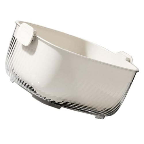 HOLIDYOYO 1set Double Layer Kitchen Draining Basket Multi-function Fruit Washing Strainer Drainage Creamy Lightweight and Easy to Use for Daily Food Prep