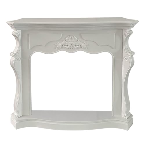 Habillage de cheminée en Bois L123xP39xH100, Blanc Paris
