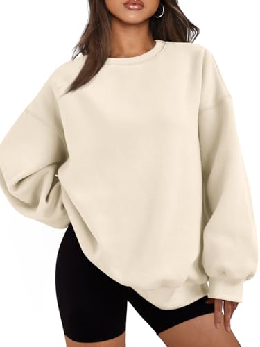 EFAN Felpa con Cappuccio Oversize in Pile a Maniche Lunghe con Collo Rotondo da Donna