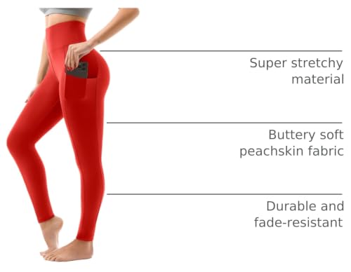 Image of SINOPHANT High Waisted Leggings with Pockets Women, Full Length Capri Buttery Soft Stretchy Yoga Pants