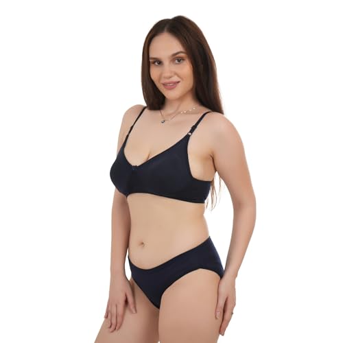 Image of UNITRUST Premium Lingerie Set with Full Coverage Non-Padded Bra and Hipster