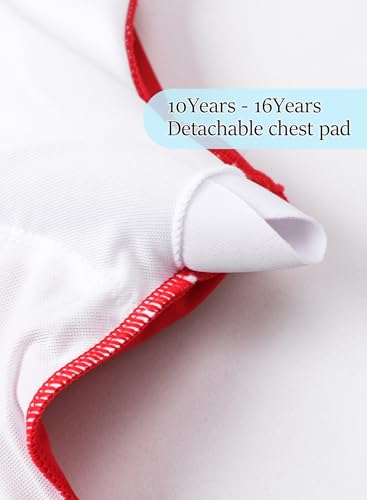 Image of One Piece Swimsuit for Girls 6-16 Years with Removable Chest Pad Quick Dry & Stretchy for Swim Team Beach