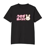 [オリメイク] うさぎ飼ってます ウサギ かわいいtシャツ 面白tシャツ 文字 ブラック 2XLサイズ