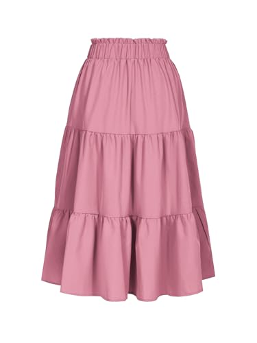 Jupe midi à taille haute élastique parfaite pour vos sorties d'été décontractées