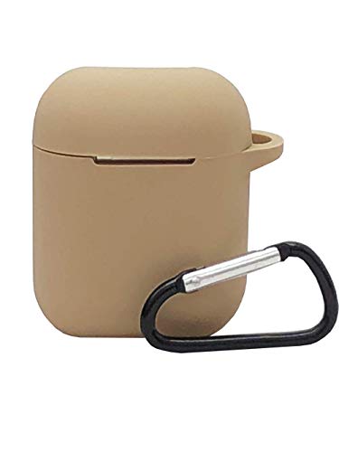 Airpods Case,With Keychain Easy Outdoors,Happycover Thicken Shockproof 360° Protective Silicone Cover Skin With Integrated Dust Plug Compatible For Airpods Charging Case 2 & 1 (Milk Tea) #TOP2