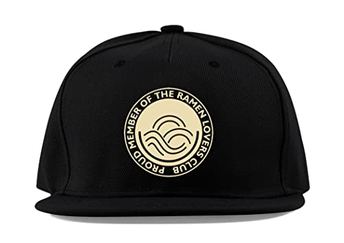 Casquette de baseball respirante Ramen Club en coton noir de taille unique