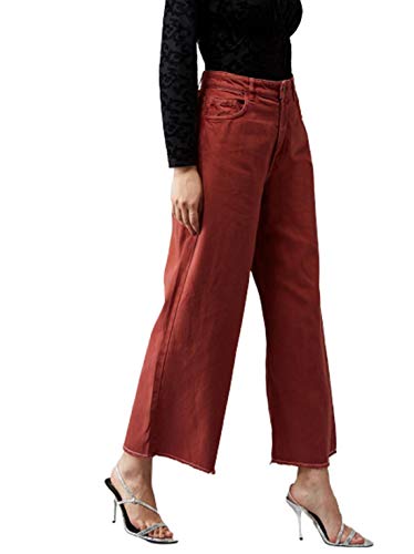 Image of KOTTY Womens High Rise Cotton & Lycra Flared Jeans