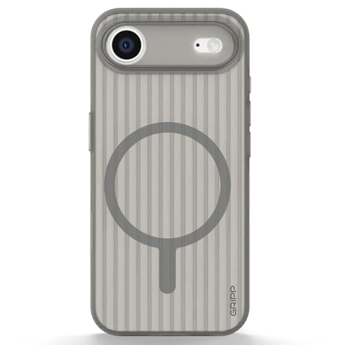 Image of GRIPP Slimfit Case Compatible with Mag-Safe for iPhone Air | Ultra-Thin, Corrugated Design, Matte Frosted Finish, Raised Edges, Anti-Scratch, Sleek & Lightweight Back Cover - Grey