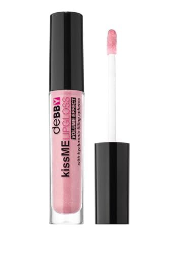 deBBY, kissME LIPGLOSS VOLUME EFFECT, Gloss Labbra con Acido Ialuronico Idratante, Effetto Volumizzante Naturale, Finish Extra Luminoso senza Appiccicare, Colore 05 Antique Rose