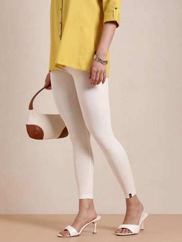 Image of TWIN BIRDS Super Stretchable Cotton Elasthane Fabric Ankle Length Leggings for Women