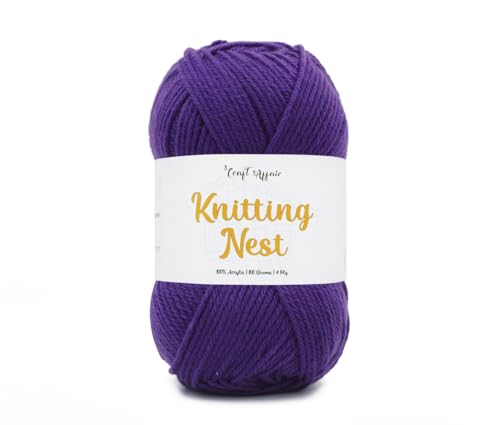Image of Craft Affair | Knitting Nest Acrylic Yarn (200 Meter, 100 Grams, 2mm) / Woolen Yarn /Acrylic Yarn for Knitting and Crocheting-Violet