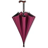 GOTRAFY 2WAY 杖傘 晴雨兼用 防風滑り止め 高齢者用歩行支援 登山アウトドア 男女兼用 両親への贈り物 (ワインレッド)