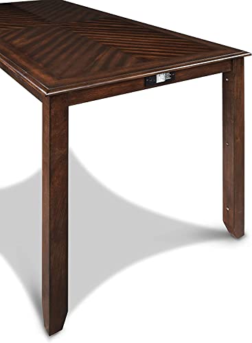 New Classic Furniture Amy Kitchen Counter Island Dining Table For 4 With Storage Shelf & Usb Chargers, Traditional Cherry #TOP7