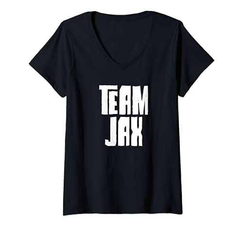 Womens Team Jax Dad Son Husband Grandson Sports Family Group V-Neck T-Shirt