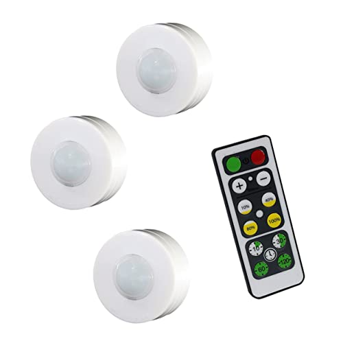 NULYLU 4 piezas LED Inalámbrica para Armarios con Mando Luz Blanca Ajustable Luces LED para Cocina y Muebles Interiores Fácil y Duradero