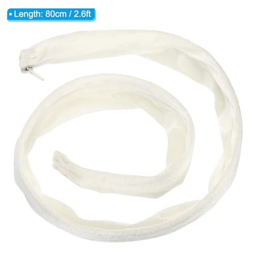 Image of PATIKIL 2.6ft Lamp Chain Cover, Chain Protective Sleeve Washable with Zipper for Chandelier Lighting Wires Swing Light Fixture, White