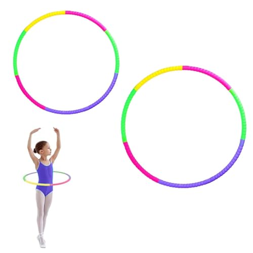 2-Pack Adjustable Hula Hoops (8- and 6-Section) for Kids – Lightweight, Durable Fitness Equipment