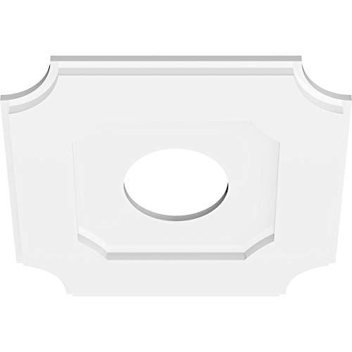 Image of Ekena Millwork CMP16LE-05000 Locke Architectural Grade PVC Contemporary Urethane Ceiling Medallions 16 inchOD x 5 inchID x 9 1 /2 inchC x 1 inchP