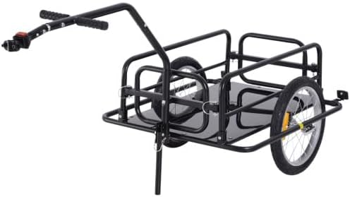 Bike Cargo Trailer 88lbs Load Capacity Heavy Duty Bicycle Wagon Cart with Universal Hitch for Outdoor, 16" Wheels